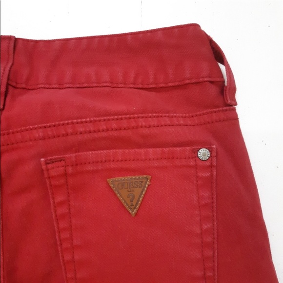 Guess Red Ankle Length Skinny Sarah Fit Jeans - Picture 7 of 9